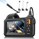 Endoscope Camera with Light, Inspection Borescope Camera with 4.3" IPS Screen, 1920P HD with 8 LED Lights, 10FT Semi-Rigid Cord Bore Scope, IP67 Waterproof Endoscope for Sewer, Tools(Orange)