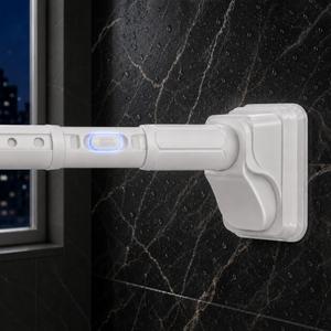 JILRON Extra Long Tension Rod 41-200in(3.41-16.6ft),No Drill Heavy Duty Curtain Rod,for Bedroom,Room Divider,Outdoor Patio,One-Click Stretch Design, Upgraded Anti-Slip Pads