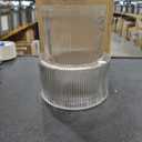 Ribbed Glass Vase, Flower Vase, Fluted Clear Vases for Flowers, Modern Vases for Living Room, Dining Table, Entryway, Shelf, Wedding, Office, Coffee Table, Birthday, 7.5 Inches