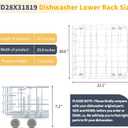 Allstare WD28X31819 WD28X10284 Dishwasher Lower Rack Replacement Parts for GE Dishwasher Parts Lower Dishrack Assembly with Wheels ADW1100N10WW GSD2100V55BB GE Dishwasher Bottom Rack, 22.2" x 20.6" x 7.2 GE WD28X31819