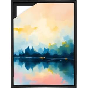 Canvas Floating Frame, Canvas Frame 0.75 inches deep Floater for Canvas Panel Oil Painting Wall Art Prints (Black, 19.6x27.5)