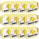 12 Pcs Softball Snack Bags for Team Gifts Softball Goodie Treat Candy Pouch Bags Clear PVC Waterproof with Zipper Party Favors for Team Ground Birthday Gifts Sport Supplies