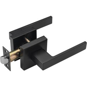 Black Door Handles Interior, Non Locking Passage Door Lever for Hall 