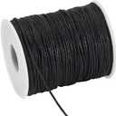 PH PandaHall 100 Yards 1mm Waxed Cotton Cord, Black Waxed String Beading Thread Roll Spool for Bracelet Necklace Jewelry Waist Beads DIY Crafts Making Macrame Supplies
, Black