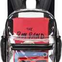 MAY TREE Clear Backpack for Stadium Events, 12x11x5 Inches Small Clear Backpack for Concert Festival Sports Outdoor - Black