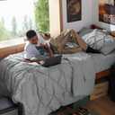 Bedsure Twin XL Comforter Set & Sheet Set, 5-Piece Grey Bed in a Bag