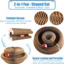 2 x 2-Pack Magic Organ Cat Toy | Kitty Curls Cat Toy | Reversible Cat Scratcher Pad with Bell Balls, Corrugated Cardboard Scratching Board for Indoor Cats, Furniture Protection
