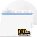 CREGEAR #10 Self Seal Security Envelopes, 110 Count, 4-1/ 8" x 9-1/ 2", 24 lb Paper, NO Window, White, Strip and Seal for Privacy & Business