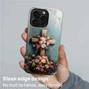 Case for iPhone 15 Pro Max, Magnetic Hybrid Shockproof Protective Phone Case with MagSafe Compatible Design, Floral Cross