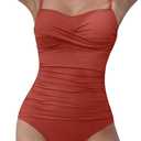 B2prity One Piece Swimsuit Women Tummy Control Bathing Suit Slimming Vintage Wrap Swimwear Removable Straps Swim Suit