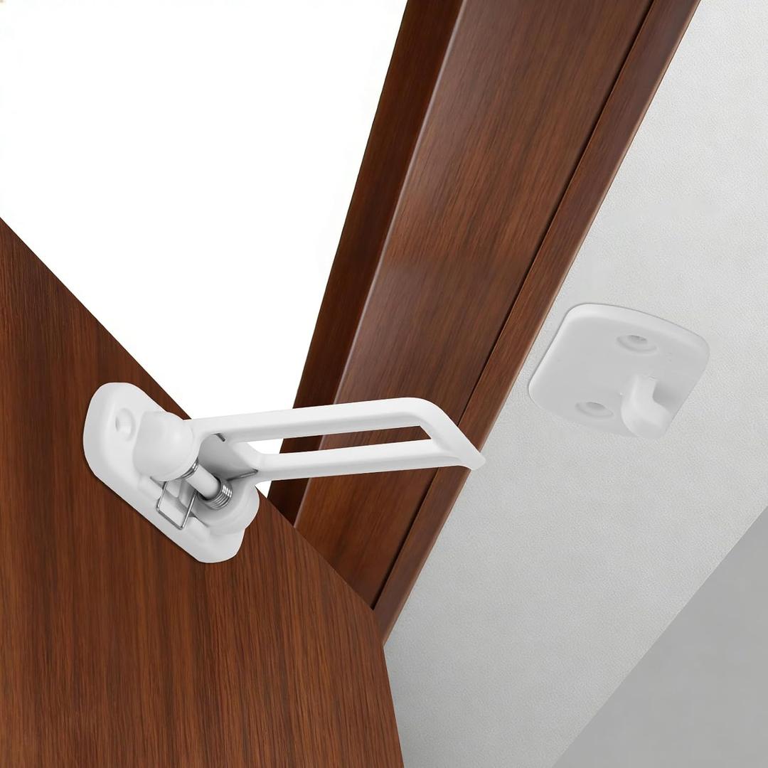 Child Safety Cabinet Locks (10 Pack) Hidden Child Proof Cabinet Locks with Extra-Long Locking Arm, Strong Adhesive for Most Cabinets & Drawers, Easy to Install Baby Proofing Locks