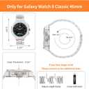 Case with Band for Samsung Galaxy Watch 8 Classic 46mm, Luxury Metal Face Cover with Tactical Stainless Steel Strap Military Protection for Men, Titanium