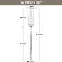 KINGSTONE Dinner Forks Set, 16-Piece Silverware Flatware Cutlery Dessert Forks (8.3-Inch), Forged Food-Grade Stainless Steel, Mirror Finish & Dishwasher Safe, Use for Kitchen, Home, Wedding, Party