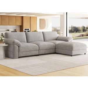 Oversized Sectional Couches for Living Room, Modular 3 Seater Cloud Sofa | Extra Large Deep Seat, Spacious Seating Space, Goose‑down cushions, Easy Assembly, Easy Clean, pet‑friendly