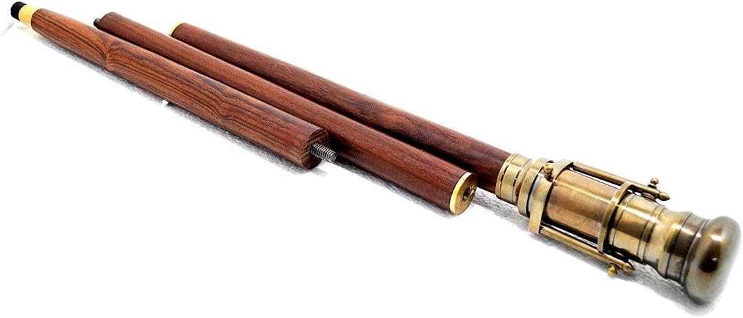 NauticalMart Hollywood Walking Stick Collectors Telescope Wooden Walk Cane Marine Prop