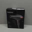 TREZORO Professional Blow Dryer for Women  Ionic Hair Dryer 2000W for Salon & Personal Use  Powerful, Fast & Quiet Drying for Curly Hair, Unwanted Frizz  Design for Travel  8.2ft Cord  Black (Premium Jet Black)