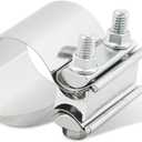 Exhaust Clamp, Exhaust Pipe Clamp, 2.25'' Butt Joint Stainless Steel Clamp Band, Universal Car Accessories Widening Clamp Butt Joint Exhaust Clamp Replacement for Exhaust Pipe (2.25 inch)