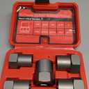 5 Pcs Bolt Extractor Set Heavy Duty, 1/2' Drive Easy Out Bolt Extractor Set, Nut Extractor set Broken Bolt Extractor Kit for Removing Stripped Lug Nuts, Rounded off Nuts, Bolts, Studs