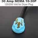 CircleCord NEMA 10-30P to 14-50R EV Charger Adapter Cord Compatible with Tesla Model 3/S/X/Y, 30 Amp Dryer to 50 Amp EV for Level 2 Charging, ETL Listed (Not for RV or Dryer)