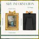 Vicenpal 12 Pcs Gold Tiny Picture Frame 2.4 x 1.7 Inch Small Vintage Oval Picture Frames Stylish Vintage Baroque Ornate Antique Resin Oval Table Display for Home Wedding (Retro Style)