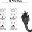 JUNNUJ Heavy Duty Surge Protector, 12 Gauge Extension Cord, Silver, 6 FT