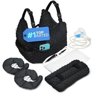 Zomaple Mastectomy Recovery Pillow with Strap, Swirly Gel Pack, Seat Belt Cover & Shower Lanyard – Post-Op Essentials, Breast Augmentation/Reduction & Recovery Supplies – Washable Cover for Comfort