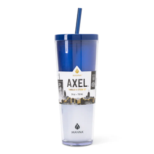 Manna™ Axel™ Plastic Tumbler & Straw Set - Blue - 24 oz
