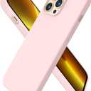 ORNARTO Compatible with iPhone 13 Pro Max Case 6.7", Slim Liquid Silicone 3 Layers Full Covered Soft Gel Rubber Case Cover 6.7 inch-Chalk Pink