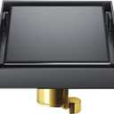 Floor Drain with Backflow Preventer, 4 x 4 inch, Stainless Steel 304, for Kitchen Bathroom Balcony Backyard,Brass Core, Gunmetal Gray, Invisible Square