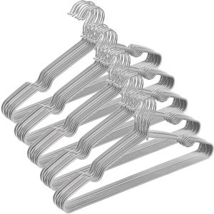 Tosnail 50 Pack 16-Inch Stainless Steel Wire Metal Non-Slip Closet Clothes Space Saving Hangers - Grey (Gray)