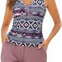 Arolina 2025 Women's Tankini Swimsuits with Pockets Tummy Control Two Piece Bathing Suits with Boy Shorts, M