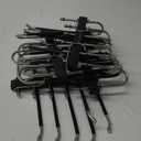 4 Pack 6-Tier Space Saving Pant Hangers, Anti-Slip, Lightweight, Stainless Steel, Black, 6 Pairs Jeans Hangers