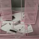 AUPSEN Computer Monitor Stands Riser2-Tier Desk Organizers and Accessories, Office Desk Accessories Organizer with Drawers and 2 Pen Holder for Office Supplies (Pink)