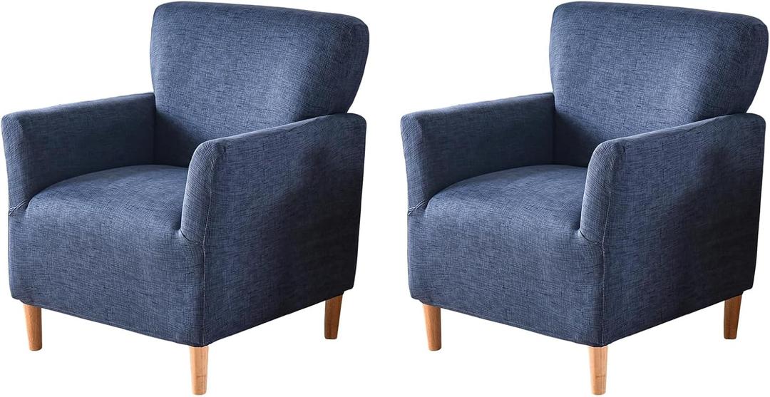FUANGUI Banquet Armchair Slipcover Printed Chair Covers with Arms Stretch Club Chair Slipcover Soft Armchair Sofa Covers Anti-Slip Furniture Protector for Dogs Pets Home Living Room Decor, 2PCS, 15