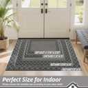 BEQHAUSE Door Mat Indoor Entrance Dirt Trapper Rugs for Entryway Non Slip Welcome Mat Absorbent Floor Mat Low Profile Washable Front Doormat for Dirty Paws, 36" x 60", Grey