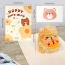 2 x 3D Plush Bear Pop-Up Birthday Card for Boys, Girls, Men, Women, Unisex (Yellow)