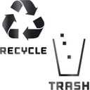 Trash and Recycle Stickers Set of 2 | Indoor Outdoor UV Stable & Weatherproof | Kitchen Pantry Office Organization | Garbage Bin and Waste Basket Label | 3x3 Inch Recycling and Trash Sticker