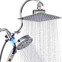 Dual Filtered Shower Head with Handheld and Magnetic - 8'' Square Rain Shower Head High Pressure with Handheld Combo, 8+2-Spray Magnetic Detachable Showerhead with Power Jets, Chrome
