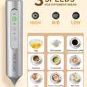 CIRCLE JOY Rechargeable Handheld Milk Frother Wand with Stand, 3 Variable Speeds, 3 Whisks and Storage Box, Electric Drink Mixer for Latte, Cappuccino, Hot Chocolate, Eggs and Protein Powder, Silver