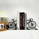 Metal Bicycle Bookend, Bike Bookends, Bicycle Bookends Pair in Metal, Bike Book Ends for Shelves, Heavy Book Supports, Book Organizer, Black Book Holders for Home Office