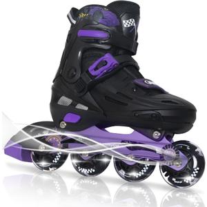 MammyGol Inline Skates for Boys and Girls Youth, Roller Skates with PU Flashing Wheels, Aggressive Inline Skates High Performance for Kids, Size: Large - Youth (4-7 US)