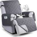 VANSOFY 100% Waterproof Recliner Chair Covers, Recliner Cover Non-Slip Dog Chair Cover Furniture Protector Washable Slipcover with Pocket, Elastic Straps for Pets, Dogs(Dark Gray, 23.6")