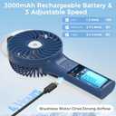 Portable Handheld Misting Fan, Nano-Mist Humidifier for Skincare & Makeup, 180 Foldable Desk Fan, Rechargeable Water Spray Fan for Disney Beach Cruise Essentials, Summer Gifts for Women Man Girls