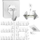 DDMY 36 Pack Heavy Duty Hooks Self Adhesive Large Hooks for Hanging,Wall Transparent Reusable Waterproof Hook for Kitchen Curtain Towel Hook for Bathrooms Coat Hook for Walls No Damage