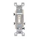Leviton 15 Amp, 120 Volt, Toggle Framed 3-Way AC Quiet Switch, Residential Grade, Grounding, Quickwire Push-In & Side Wired, 1453-2T, Light Almond