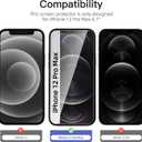 NEW'C Pack of 3 Anti-Spy Tempered Glass Screen Protector for iPhone 12 Pro Max (6.7 Inches) - Effective Scratch-Resistant - Bubble-Free - Ultra Resistant - 9H Hardness Glass, Transparent/Green