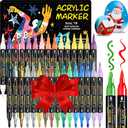 3 x WINSONS 30 Colors Dual Tip Acrylic Paint Markers Pens- Premium Acrylic Paint Markers, Brush & Round Tips, Quick-Drying - for Rock, Canvas, Ceramic, Wood (30 Colors)