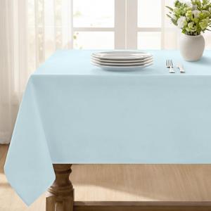 Softalker Rectangle Tablecloth, Waterproof & Stain Resistant Table Cloths Wrinkle Free Fabric Washable Polyester Table Cover for Spring/Party/Outdoor/Wedding - 60 x 84 inch,Baby Blue