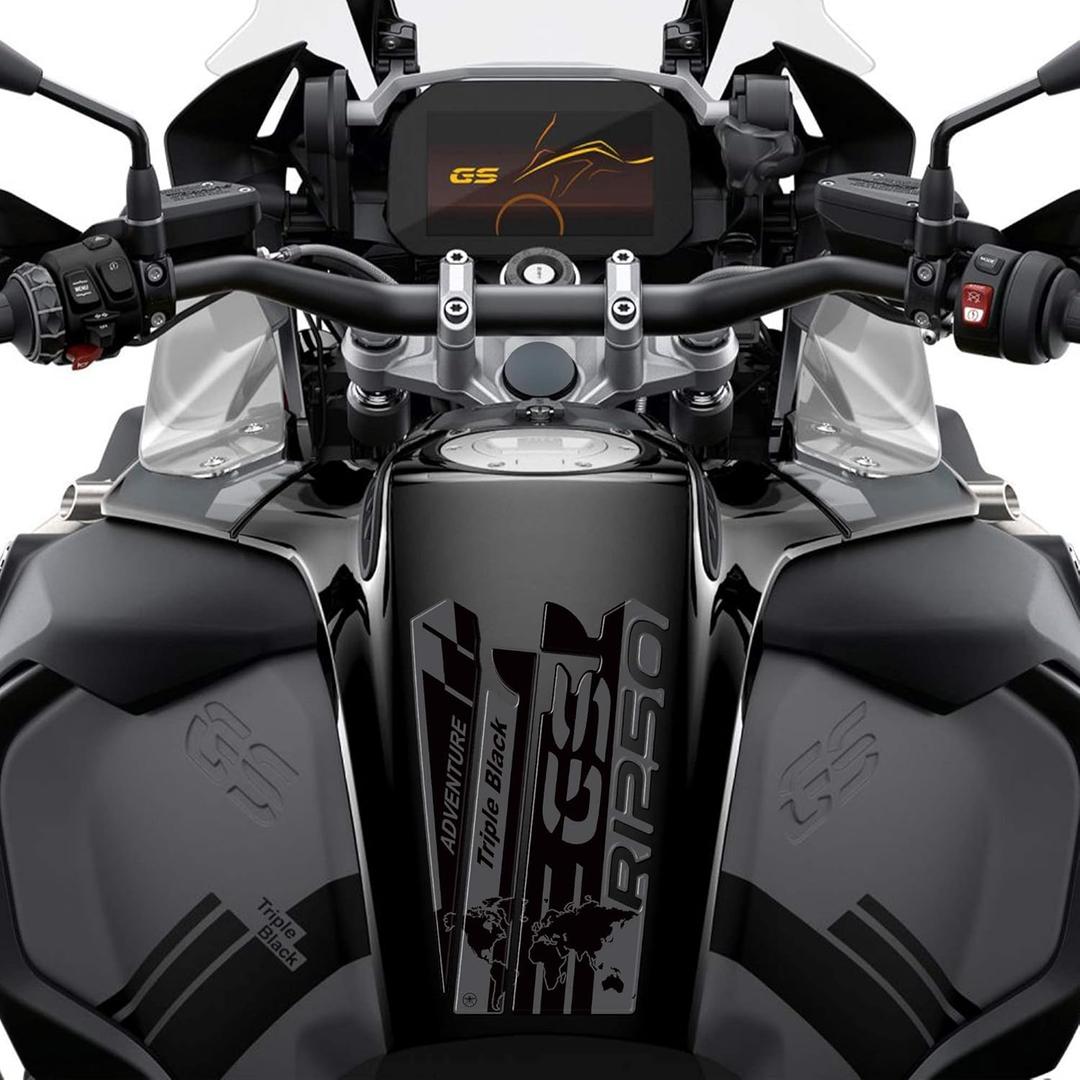 labelbike - 3D Resin Tank Pad Sticker for Decoration and Protection of Motorcycle Tank Compatible with BMW R 1250 GS ADV Triple Black