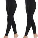 MANZI Footless Tights for Women Dance Tights 40 Denier Semi Opaque Pantyhose 2 Pairs (Small-Medium, Black)